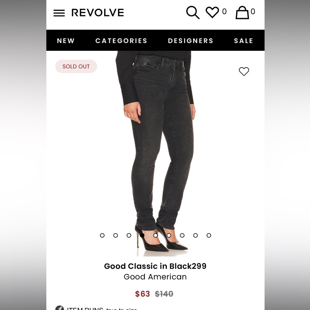 Good American Classic Jeans Black, Skinny